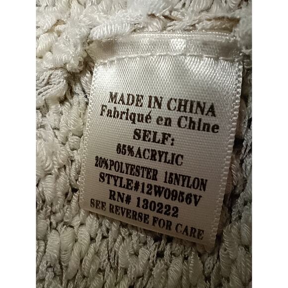 VERY J Women's Warm Winter Open Cardigan Sweater XL Beige Brown Ribbed Cozy - Picture 5 of 5